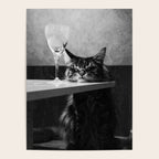 The Nightwatch Cat at the Absinthe bar black and white photograph / art photography Poster Gallery Image 4