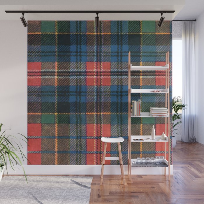 Bold Macpherson Tartan Pattern Wall Mural Gallery Image 1