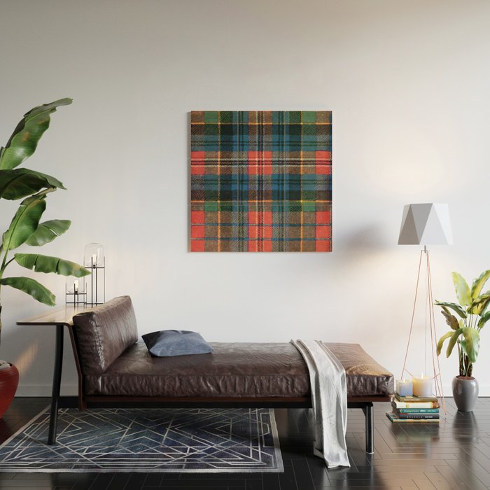 Bold Macpherson Tartan Pattern Wood Wall Art Gallery Image 2