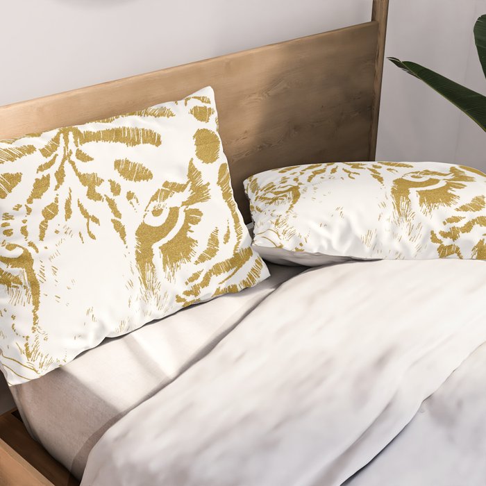 Golden tiger Pillow Sham Gallery Image 2