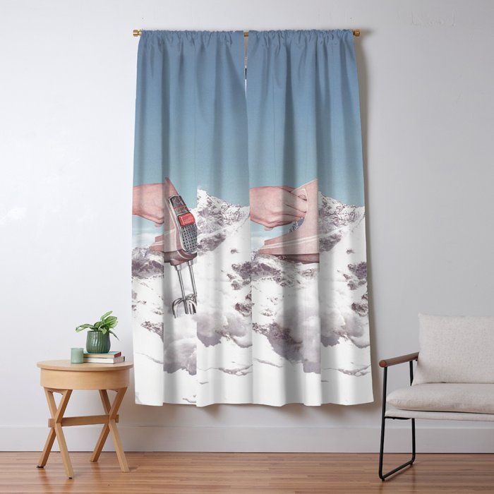 Doris Whisker II - Avalanche Whipped Cream Mountain Window Curtain Gallery Image 1