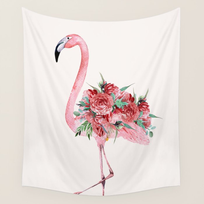 Flamingo Floral Wall Tapestry Gallery Image 4