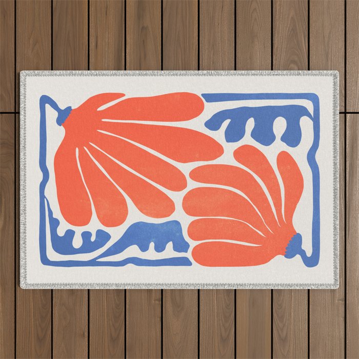 Coral Flowers & Ferns Outdoor Rug Gallery Image 1