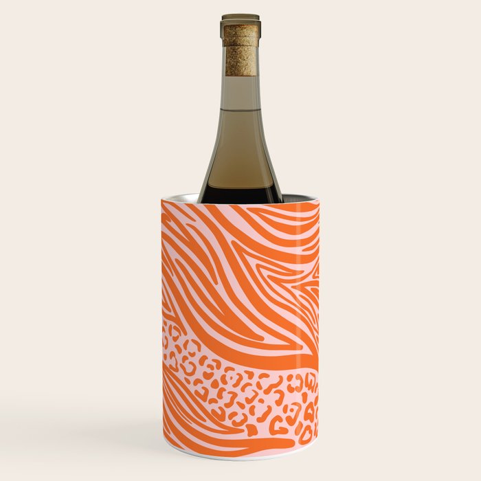 Pink and Orange Tiger and Cheetah Prints Wine Chiller Gallery Image 2