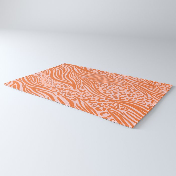 Pink and Orange Tiger and Cheetah Prints Rug Gallery Image 3