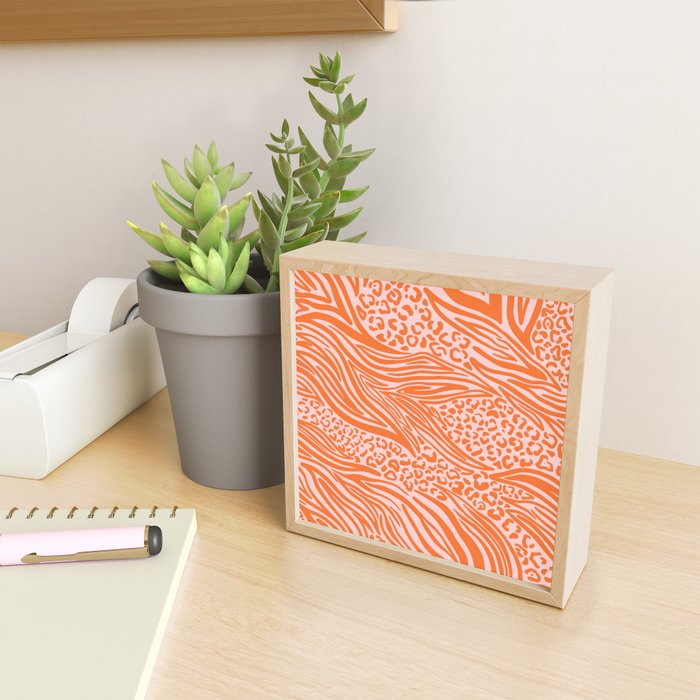 Pink and Orange Tiger and Cheetah Prints Mini Art Print Gallery Image 2