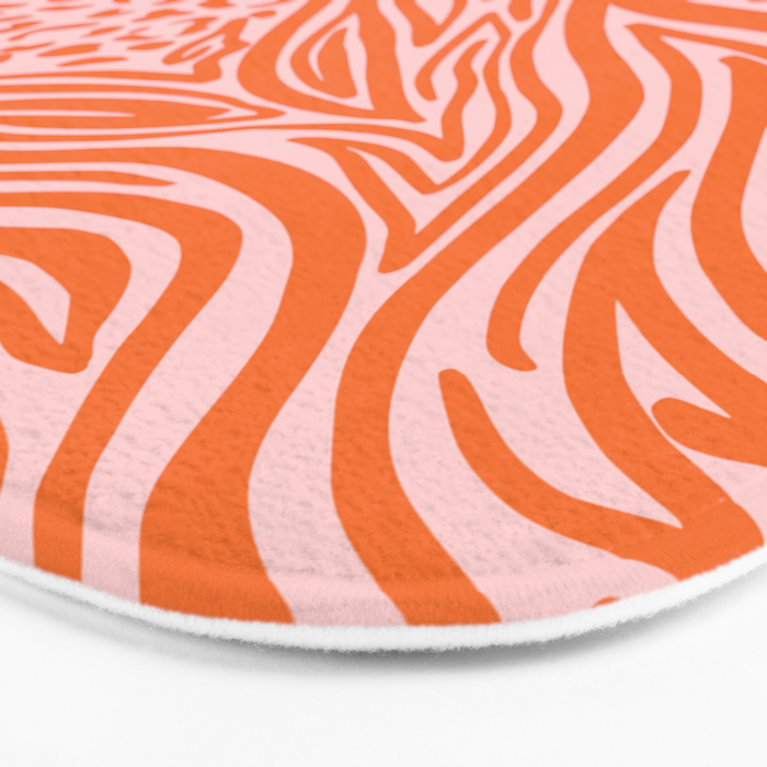 Pink and Orange Tiger and Cheetah Prints Bath Mat Gallery Image 3