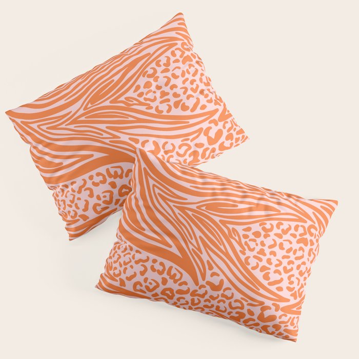 Pink and Orange Tiger and Cheetah Prints Pillow Sham Gallery Image 3