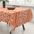 Pink and Orange Tiger and Cheetah Prints Tablecloth Gallery Image 3