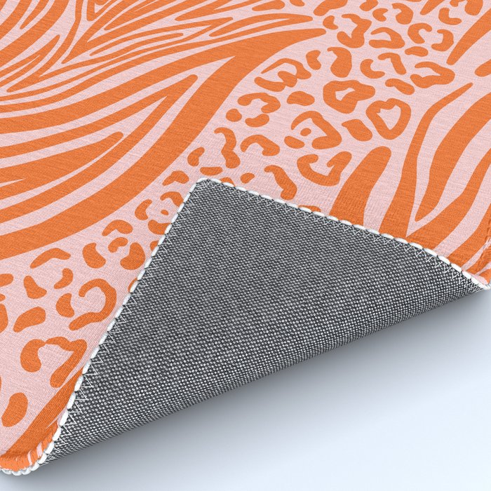Pink and Orange Tiger and Cheetah Prints Rug Gallery Image 4