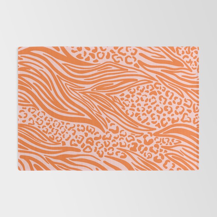 Pink and Orange Tiger and Cheetah Prints Rug Gallery Image 2