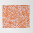 Pink and Orange Tiger and Cheetah Prints Throw Blanket Gallery Image 2