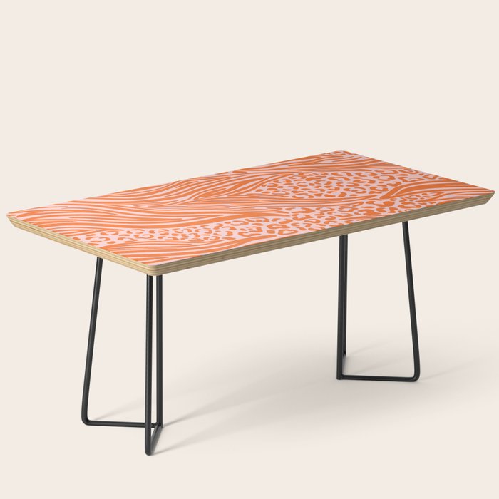 Pink and Orange Tiger and Cheetah Prints Coffee Table Gallery Image 1