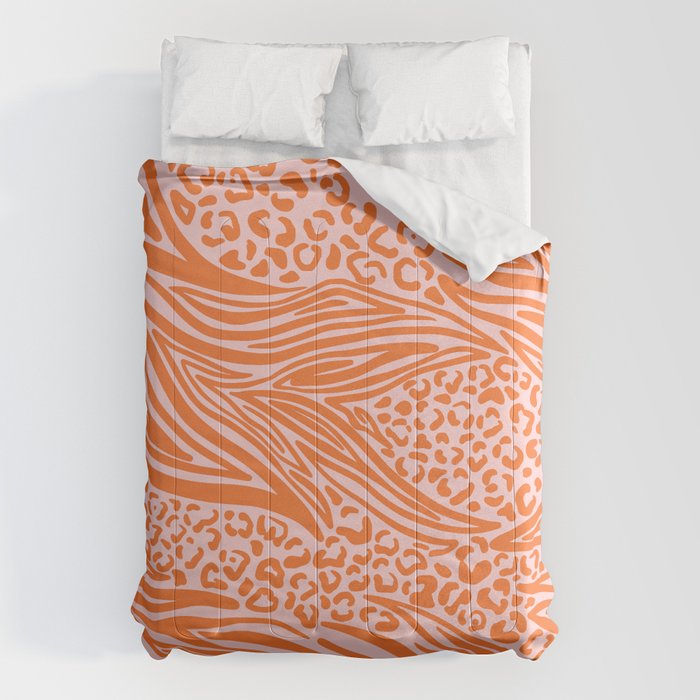 Pink and Orange Tiger and Cheetah Prints Comforter Gallery Image 1