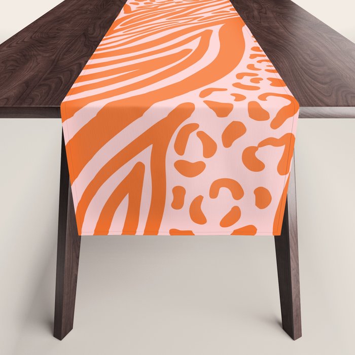 Pink and Orange Tiger and Cheetah Prints Table Runner Gallery Image 1
