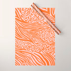 Pink and Orange Tiger and Cheetah Prints Wrapping Paper Gallery Image 1