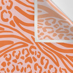 Pink and Orange Tiger and Cheetah Prints Wall Tapestry Gallery Image 3