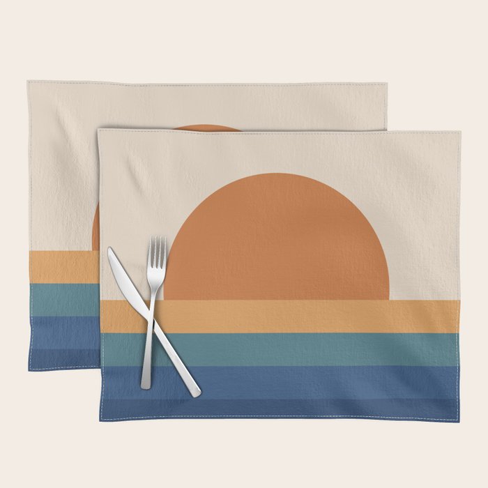 70's Retro Sunset Placemat Gallery Image 1