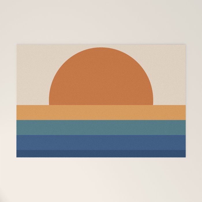 70's Retro Sunset Welcome Mat Gallery Image 1