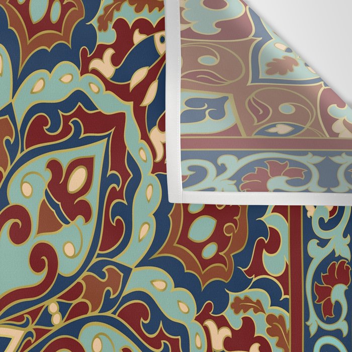 Ornamental Ethnic Bohemian Pattern V Sage Spice Wall Tapestry Gallery Image 3