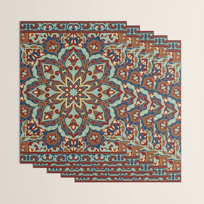 Ornamental Ethnic Bohemian Pattern V Sage Spice Wrapping Paper Gallery Image 3