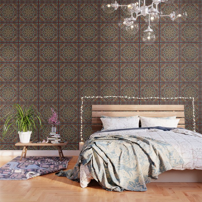 Ornamental Ethnic Bohemian Pattern V Sage Spice Wallpaper Gallery Image 1
