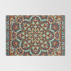 Ornamental Ethnic Bohemian Pattern V Sage Spice Rug Gallery Image 2