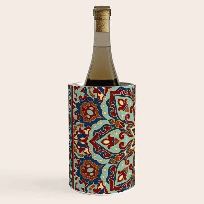 Ornamental Ethnic Bohemian Pattern V Sage Spice Wine Chiller Gallery Image 2