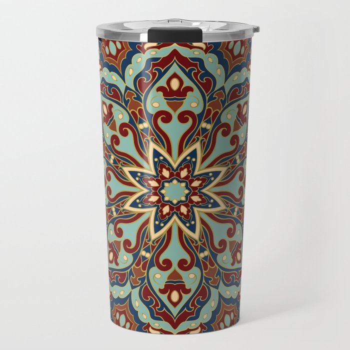 Ornamental Ethnic Bohemian Pattern V Sage Spice Travel Mug Gallery Image 1