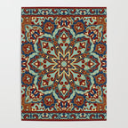 Ornamental Ethnic Bohemian Pattern V Sage Spice Poster Gallery Image 4