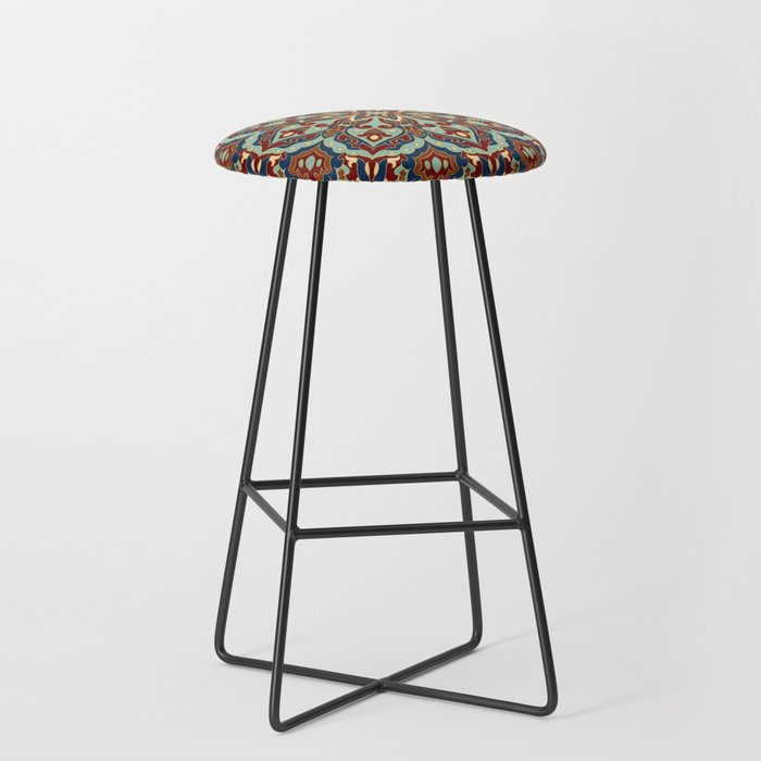 Ornamental Ethnic Bohemian Pattern V Sage Spice Stool Gallery Image 1