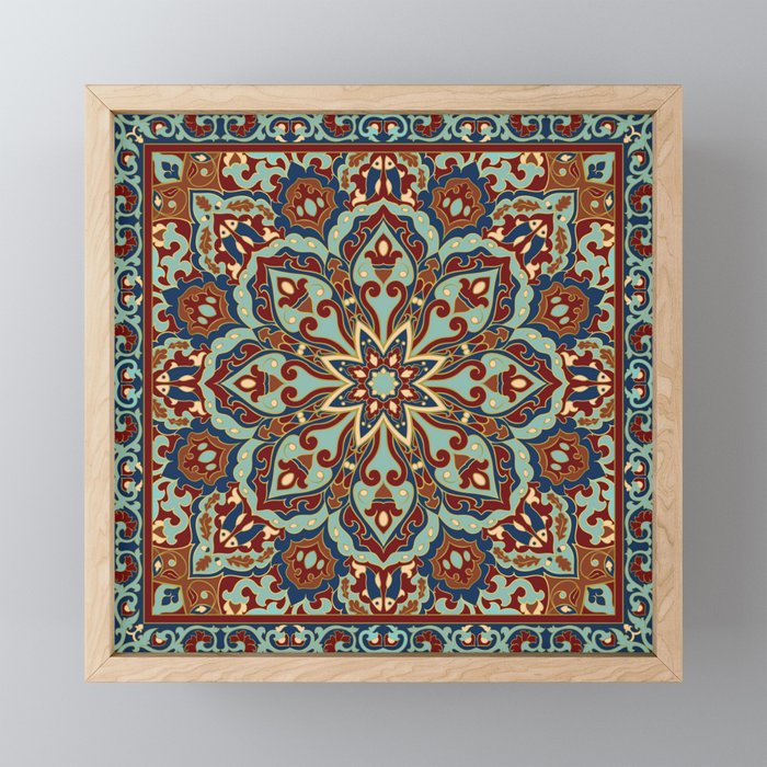 Ornamental Ethnic Bohemian Pattern V Sage Spice Mini Art Print Gallery Image 1