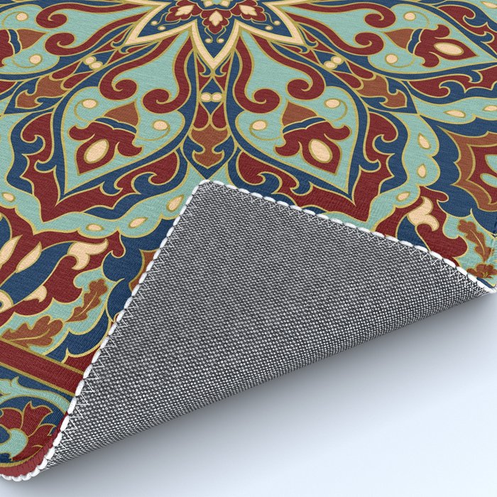 Ornamental Ethnic Bohemian Pattern V Sage Spice Rug Gallery Image 4