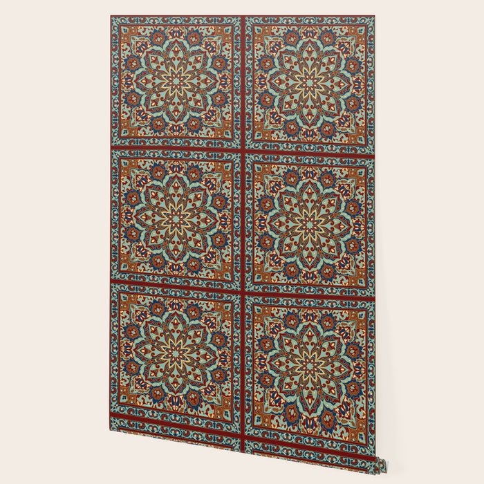 Ornamental Ethnic Bohemian Pattern V Sage Spice Wallpaper Gallery Image 2