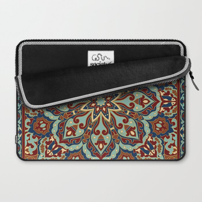 Ornamental Ethnic Bohemian Pattern V Sage Spice Laptop Sleeve Gallery Image 2