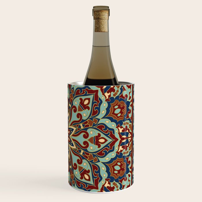 Ornamental Ethnic Bohemian Pattern V Sage Spice Wine Chiller Gallery Image 3
