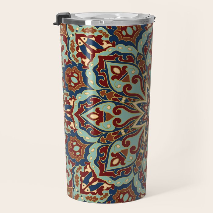 Ornamental Ethnic Bohemian Pattern V Sage Spice Travel Mug Gallery Image 3