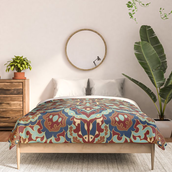 Ornamental Ethnic Bohemian Pattern V Sage Spice Comforter Gallery Image 3