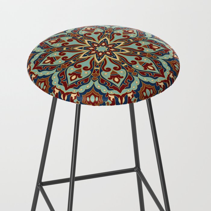 Ornamental Ethnic Bohemian Pattern V Sage Spice Stool Gallery Image 2
