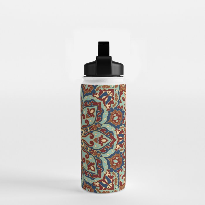 Ornamental Ethnic Bohemian Pattern V Sage Spice Water Bottle Gallery Image 2