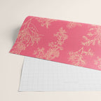 Botanical Cottage Woven Look Pattern in Eclectic Pink and Cream Wrapping Paper Gallery Image 2