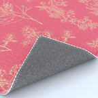 Botanical Cottage Woven Look Pattern in Eclectic Pink and Cream Rug Gallery Image 4