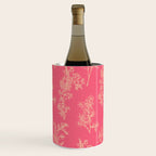 Botanical Cottage Woven Look Pattern in Eclectic Pink and Cream Wine Chiller Gallery Image 3