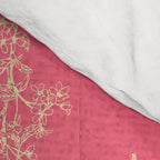 Botanical Cottage Woven Look Pattern in Eclectic Pink and Cream Comforter Gallery Image 4
