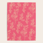 Botanical Cottage Woven Look Pattern in Eclectic Pink and Cream Poster Gallery Image 4