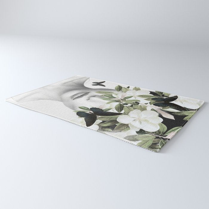 Woman With Flowers and Butterflies 3 Rug Gallery Image 3