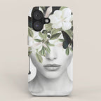 Woman With Flowers and Butterflies 3 iPhone Case Gallery Image 1