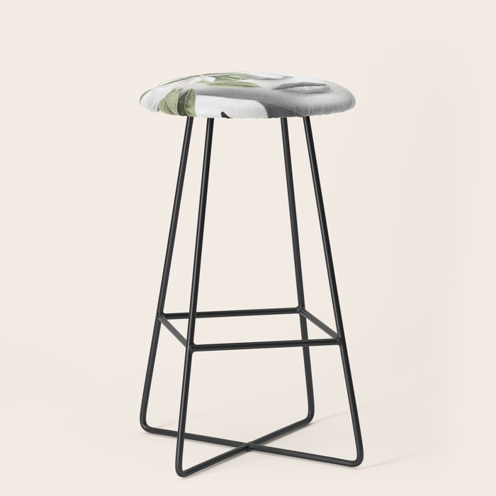 Woman With Flowers and Butterflies 3 Stool Gallery Image 1