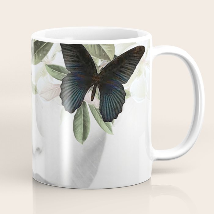 Woman With Flowers and Butterflies 3 Coffee Mug Gallery Image 1