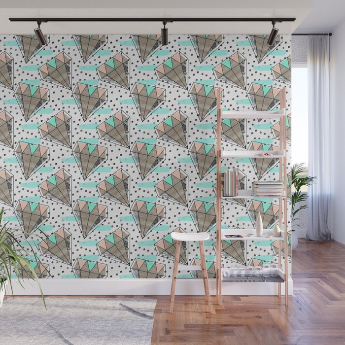 Colored diamonds and texture A Wall Mural Gallery Image 1